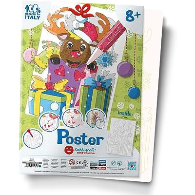 Sabbiarelli – Poster Das Rentier Klebemotiv für Sand Art Enthält 1 Maxi-Klebemotiv A3 100% Made in Italy Ab 8 Jahren, Jugendliche und Erwachsene FARBSAND NICHT ENTHALTEN Sabbiarelli – Poster Das Rentier Klebemotiv für Sand Art Enthält 1 Maxi-Klebemotiv A3 100% Made in Italy Ab 8 Jahren, Jugendliche und Erwachsene FARBSAND NICHT ENTHALTEN