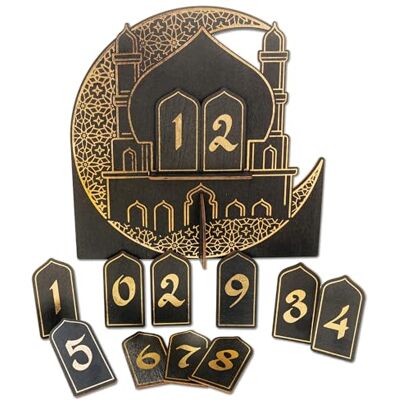 Papierdrachen Ramadan Countdown Holz zum Aufstellen schwarz lackiert Dekoration Zuckerfest Set 02 Papierdrachen Ramadan Countdown Holz zum Aufstellen schwarz lackiert Dekoration Zuckerfest Set 02