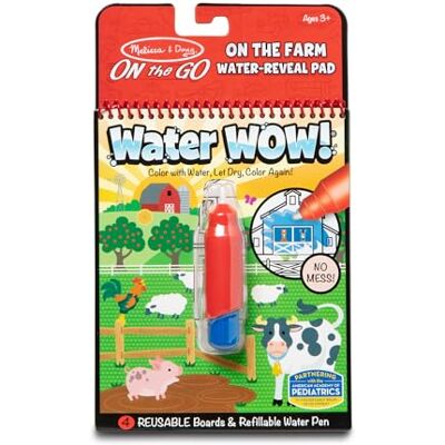 Melissa & Doug Water Wow Wassermalbuch Bauernhof mit Spiralbindung und Wasserstift, 4 Motivseiten, Stift auffüllbar, Für Kinder ab 3 Jahren Melissa & Doug Water Wow Wassermalbuch Bauernhof mit Spiralbindung und Wasserstift, 4 Motivseiten, Stift auffüllbar, Für Kinder ab 3 Jahren