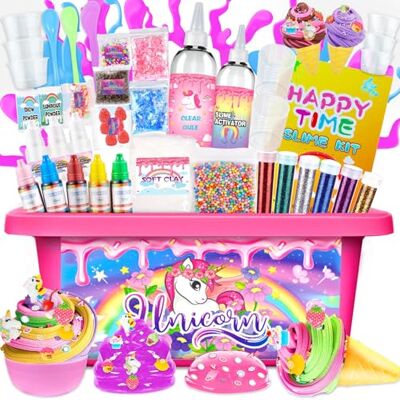 VIPNAJI Schleim Set Zum Selber Machen, Geschenke für Mädchen, Slime Kit Für Mädchen Kristallschleim, Glitzerschleim, Einhorn-Schleim, Slime Set für Kinder, Fluffy Slime, Schleim Selber Machen Set VIPNAJI Schleim Set Zum Selber Machen, Geschenke für Mädchen, Slime Kit Für Mädchen Kristallschleim, Glitzerschleim, Einhorn-Schleim, Slime Set für Kinder, Fluffy Slime, Schleim Selber Machen Set