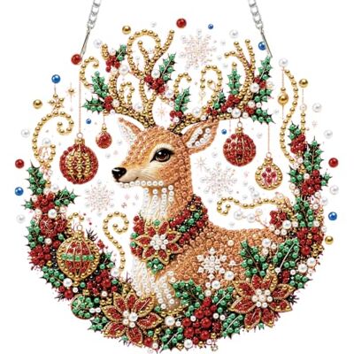 Generic Diamond Art Kit Weihnachts-Acrylornament für die Heimdekoration DIY Strass-Anhänger zum Aufhängen, einseitig, 19 cm, mit kompletter Werkzeugausstattung und Anleitung Generic Diamond Art Kit Weihnachts-Acrylornament für die Heimdekoration DIY Strass-Anhänger zum Aufhängen, einseitig, 19 cm, mit kompletter Werkzeugausstattung und Anleitung