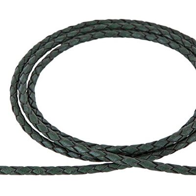 Auroris Lederband geflochten Durchmesser/Farbe/Länge wählbar Variante: Ø 4mm / dunkelgrün / 3m Auroris Lederband geflochten Durchmesser/Farbe/Länge wählbar Variante: Ø 4mm / dunkelgrün / 3m