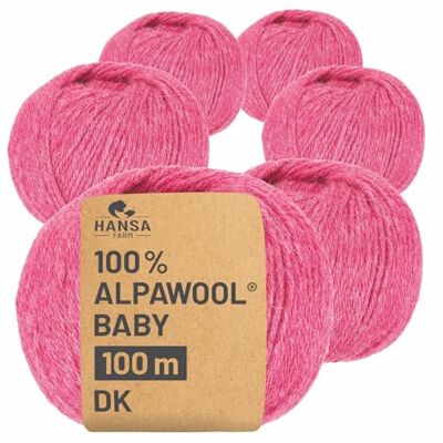 Hansa 100% Baby Alpakawolle in 50+ Farben (kratzfrei) 300g Set (6 x 50g) weiche Alpaka Wolle zum Stricken & Häkeln in 6 Garnstärken by Himbeersahne Heather (Rosa/Pink) Hansa 100% Baby Alpakawolle in 50+ Farben (kratzfrei) 300g Set (6 x 50g) weiche Alpaka Wolle zum Stricken & Häkeln in 6 Garnstärken by Himbeersahne Heather (Rosa/Pink)