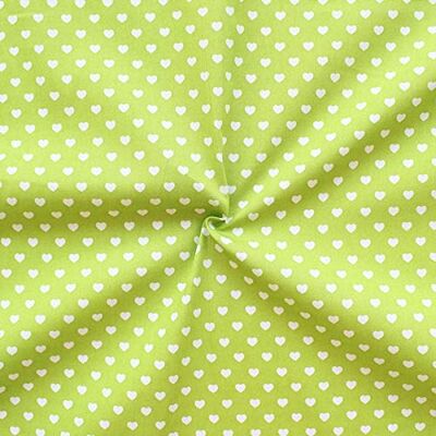 Unbekannt STOFFKONTOR 100% Baumwollstoff Stoff Herzen Klein Meterware, Lind-Grün zum Nähen von Bekleidung, Kissenbezügen, Tüchern, Dekorationen Unbekannt STOFFKONTOR 100% Baumwollstoff Stoff Herzen Klein Meterware, Lind-Grün zum Nähen von Bekleidung, Kissenbezügen, Tüchern, Dekorationen