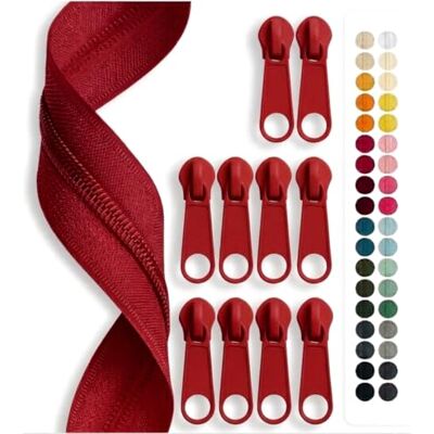 Jajasio Endlosreißverschluss mit Zipper 3mm (Nonlock), 5 Meter, Reißverschluss endlos Auswahl aus 40 Farben/Farbe: 69 – Tomatenrot Jajasio Endlosreißverschluss mit Zipper 3mm (Nonlock), 5 Meter, Reißverschluss endlos Auswahl aus 40 Farben/Farbe: 69 – Tomatenrot