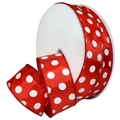Morex Holiday Dots Band, rot/weiß, 1.5" x 50 Yd, 45 Morex Holiday Dots Band, rot/weiß, 1.5" x 50 Yd, 45