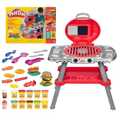 Play-Doh Grillparty Spielzeug, Grill-Station mit Formen, Accessoires und 6 Dosen Knete zum Basteln, Grillen und Kochen, Küchenspielzeug, Bastelset und spannende ab 3 Jahren Play-Doh Grillparty Spielzeug, Grill-Station mit Formen, Accessoires und 6 Dosen Knete zum Basteln, Grillen und Kochen, Küchenspielzeug, Bastelset und spannende ab 3 Jahren