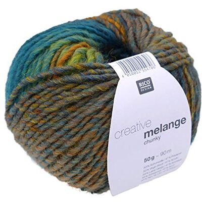 Rico Design Rico Creative Melange Chunky Fb. 53, Wolle Nadelstärke 6 – 7 mm mit Farbverlauf Rico Design Rico Creative Melange Chunky Fb. 53, Wolle Nadelstärke 6 – 7 mm mit Farbverlauf