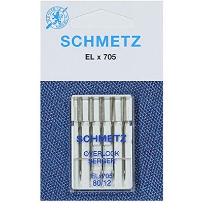 SCHMETZ Nähmaschinen-Nadeln, 89 Größen, 3 Stück + 1 Nadeleinfädler Overlocker 80/12 (ELx705 80) Single Packet SCHMETZ Nähmaschinen-Nadeln, 89 Größen, 3 Stück + 1 Nadeleinfädler Overlocker 80/12 (ELx705 80) Single Packet