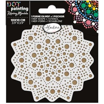 Aladine Schablone & Ständer Mandala 10 cm – zum Erstellen von Mandalas in Dot Painting – Malerei auf Kieselstein, Holz, Stoff, Leinwand – Dotting Painting Punkte – Kreatives Hobby – 85497 Aladine Schablone & Ständer Mandala 10 cm – zum Erstellen von Mandalas in Dot Painting – Malerei auf Kieselstein, Holz, Stoff, Leinwand – Dotting Painting Punkte – Kreatives Hobby – 85497