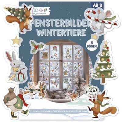 Papierdrachen Fensteraufkleber Weihnachten Kinder 6 Stickerbögen mit Wintertieren Fensterdeko Weihnachten Kinderzimmer statisch haftend Papierdrachen Fensteraufkleber Weihnachten Kinder 6 Stickerbögen mit Wintertieren Fensterdeko Weihnachten Kinderzimmer statisch haftend