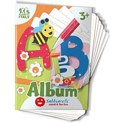 Sabbiarelli – Album Die Spaßbuchstaben A-L Klebebögen für Sand Art Enthält 12 Klebemotive A6 100% Made in Italy Kreativer Bastelspaß Kinder 3-6 Jahre FARBSAND NICHT ENTHALTEN Sabbiarelli – Album Die Spaßbuchstaben A-L Klebebögen für Sand Art Enthält 12 Klebemotive A6 100% Made in Italy Kreativer Bastelspaß Kinder 3-6 Jahre FARBSAND NICHT ENTHALTEN