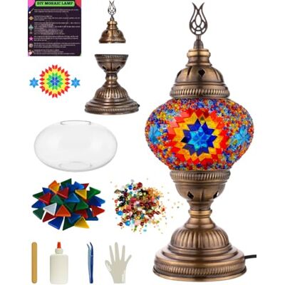 DEMMEX Türkisches Mosaiklampen-Set zum Selbermachen, komplettes Kunst- und Handwerks-Geschenkset für Erwachsene und Jugendliche, einfache und lustige Heimdekoration, machen Sie Ihre eigene Tischlampe DEMMEX Türkisches Mosaiklampen-Set zum Selbermachen, komplettes Kunst- und Handwerks-Geschenkset für Erwachsene und Jugendliche, einfache und lustige Heimdekoration, machen Sie Ihre eigene Tischlampe