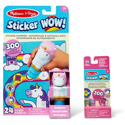 Melissa & Doug Sticker Wow Stempel-Set Einhorn mit Nachfüllset, Mit 500 Stickern, Nachfüllbarer Sticker-Stempel, 24-seitiger Aktivitätenblock und Mini-Block, Für Kinder ab 3 Jahren Melissa & Doug Sticker Wow Stempel-Set Einhorn mit Nachfüllset, Mit 500 Stickern, Nachfüllbarer Sticker-Stempel, 24-seitiger Aktivitätenblock und Mini-Block, Für Kinder ab 3 Jahren