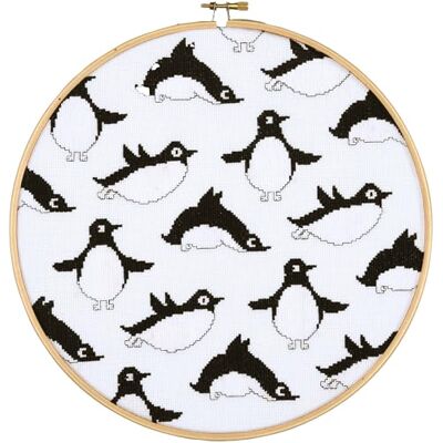 Vervaco Gezählter Kreuzstich Stickpackungen DIY Stickbilder mit Stickrahmen Pinguine Wanddekoration Handarbeit Set für Erwachsene Kreatives Handwerk ca. 24 x 24 cm Kreuzstichbilder Set Hausdeko Vervaco Gezählter Kreuzstich Stickpackungen DIY Stickbilder mit Stickrahmen Pinguine Wanddekoration Handarbeit Set für Erwachsene Kreatives Handwerk ca. 24 x 24 cm Kreuzstichbilder Set Hausdeko