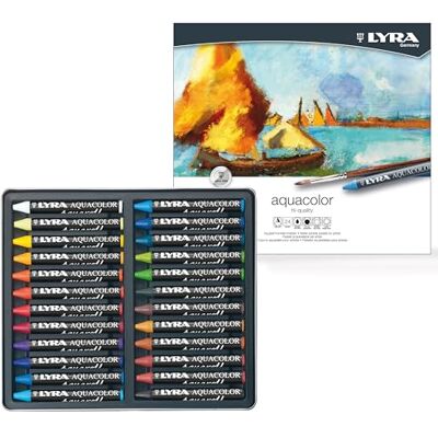 LYRA Aquacolor Wachskreiden rund 9,5mm Metalletui 24 sortierte Farben LYRA Aquacolor Wachskreiden rund 9,5mm Metalletui 24 sortierte Farben