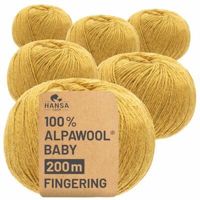 Hansa 100% Baby Alpakawolle in 50+ Farben (kratzfrei) 300g Set (6 x 50g) weiche Alpaka Wolle zum Stricken & Häkeln in 6 Garnstärken by Senfgelb Heather (Gelb) Hansa 100% Baby Alpakawolle in 50+ Farben (kratzfrei) 300g Set (6 x 50g) weiche Alpaka Wolle zum Stricken & Häkeln in 6 Garnstärken by Senfgelb Heather (Gelb)