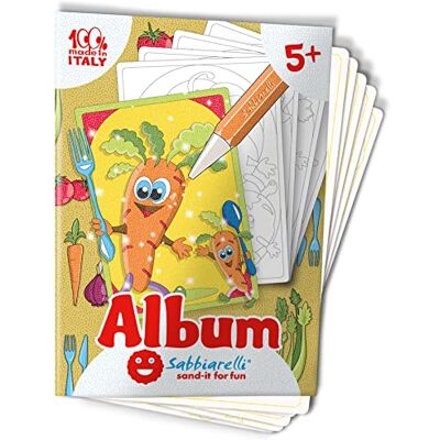 Sabbiarelli – Album Das Gemüse Klebebögen für Sand Art Enthält 5 Klebemotive A5 100% Made in Italy Kreativer Bastelspaß Kinder 5-12 Jahre FARBSAND NICHT ENTHALTEN Sabbiarelli – Album Das Gemüse Klebebögen für Sand Art Enthält 5 Klebemotive A5 100% Made in Italy Kreativer Bastelspaß Kinder 5-12 Jahre FARBSAND NICHT ENTHALTEN