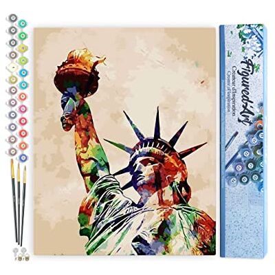 ART Malen Nach Zahlen Erwachsene Freiheitsstatue Paint by Numbers Basteln DIY Bastelset 40x50cm ohne Holzrahmen ART Malen Nach Zahlen Erwachsene Freiheitsstatue Paint by Numbers Basteln DIY Bastelset 40x50cm ohne Holzrahmen