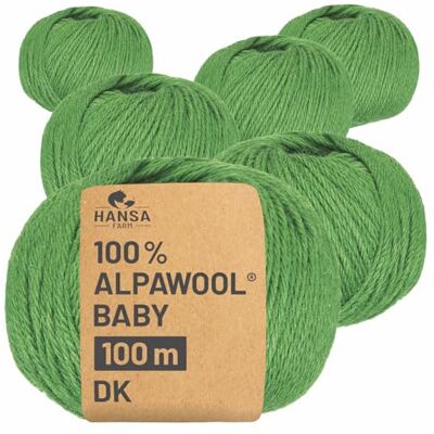 Hansa 100% Baby Alpakawolle in 50+ Farben (kratzfrei) 300g Set (6 x 50g) weiche Alpaka Wolle zum Stricken & Häkeln in 6 Garnstärken by Salbei (Grün) Hansa 100% Baby Alpakawolle in 50+ Farben (kratzfrei) 300g Set (6 x 50g) weiche Alpaka Wolle zum Stricken & Häkeln in 6 Garnstärken by Salbei (Grün)