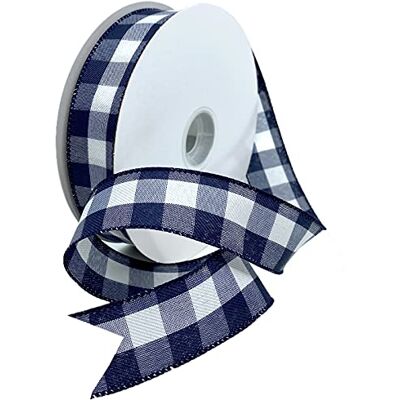 Morex 7382.40/50-624 Gingham Style Band, Polyester, marineblau, 1.5" x 50 yards, 45 Meter Morex 7382.40/50-624 Gingham Style Band, Polyester, marineblau, 1.5" x 50 yards, 45 Meter