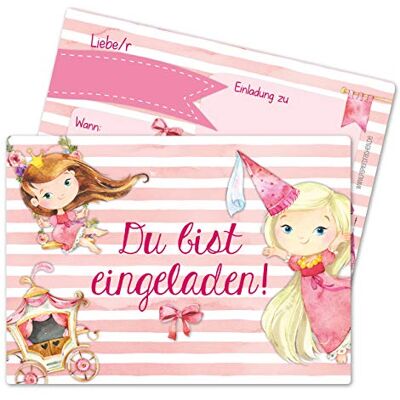 Papierdrachen 12 Einladungskarten zum Kindergeburtstag für Mädchen Motiv Prinzessin Geburtstagseinladungen für Deine Geburtstagsparty (DIN A6 mit abgerundeten Ecken) Papierdrachen 12 Einladungskarten zum Kindergeburtstag für Mädchen Motiv Prinzessin Geburtstagseinladungen für Deine Geburtstagsparty (DIN A6 mit abgerundeten Ecken)