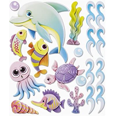 Hobbyfun 3D XXL Waterworld Sticker Dekorationssticker Pappe Nautisch Indoor Hobbyfun 3D XXL Waterworld Sticker Dekorationssticker Pappe Nautisch Indoor