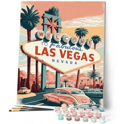 ART Malen Nach Zahlen Erwachsene Mit Rahmen Reiseposter Las Vegas Paint by Numbers Basteln DIY Bastelset 40x50cm Leinwand gespannt auf Holzrahmen ART Malen Nach Zahlen Erwachsene Mit Rahmen Reiseposter Las Vegas Paint by Numbers Basteln DIY Bastelset 40x50cm Leinwand gespannt auf Holzrahmen