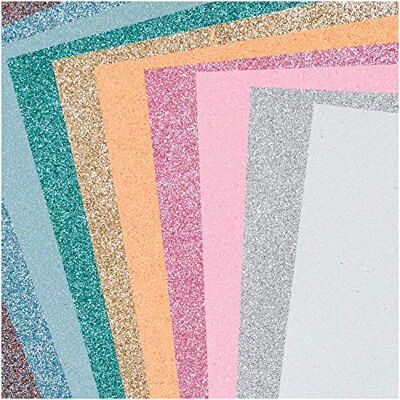 Rico Design Moosgummi Sortiment Pastell Glitter A4, 2 mm, 10 Platten Schaumstoffplatten / Schaumstoff zum Basteln Rico Design Moosgummi Sortiment Pastell Glitter A4, 2 mm, 10 Platten Schaumstoffplatten / Schaumstoff zum Basteln
