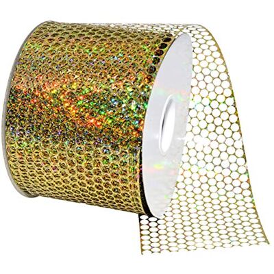 Morex Chicago Poly-Wabenband, 8,9 cm x 45,7 m, holografisches Gold Morex Chicago Poly-Wabenband, 8,9 cm x 45,7 m, holografisches Gold