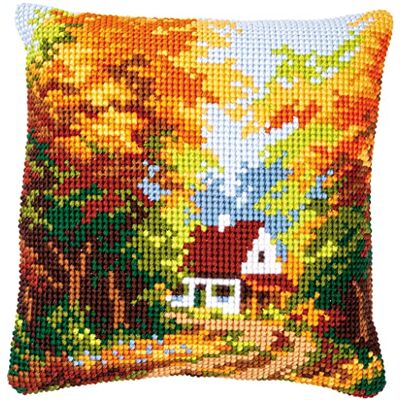 Vervaco Kreuzstich Stickpackungen Kissen Stickerei Set Anfänger Vorgedruckt Haus im Wald DIY Set Kreativ Set Für Erwachsene Dekoratives Kissen ca. 40 x 40 cm Bastelset Handwerker Haus Dekoration Vervaco Kreuzstich Stickpackungen Kissen Stickerei Set Anfänger Vorgedruckt Haus im Wald DIY Set Kreativ Set Für Erwachsene Dekoratives Kissen ca. 40 x 40 cm Bastelset Handwerker Haus Dekoration