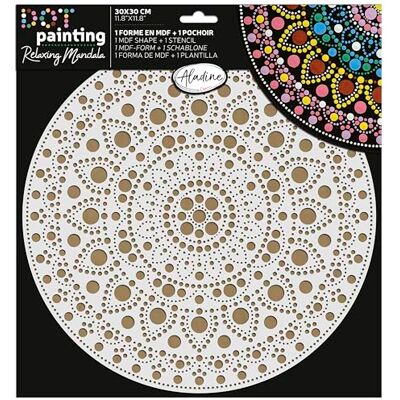 Aladine Schablone & Halterung Mandala 30 cm – zum Erstellen von Mandalas in Dot Painting – Malerei auf Kieselstein, Holz, Stoff, Leinwand – Dotting Malerei Punkte – Kreatives Hobby – 85507 Aladine Schablone & Halterung Mandala 30 cm – zum Erstellen von Mandalas in Dot Painting – Malerei auf Kieselstein, Holz, Stoff, Leinwand – Dotting Malerei Punkte – Kreatives Hobby – 85507