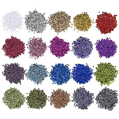 Ideen mit Herz Pailletten-Set, metallic, 20 Farben im 15g Beutel Pailletten zum aufnähen, aufkleben, auffädeln Nähen, Kunst, DIY, Schmuck basteln (Ø 6mm 24000 Stück) Ideen mit Herz Pailletten-Set, metallic, 20 Farben im 15g Beutel Pailletten zum aufnähen, aufkleben, auffädeln Nähen, Kunst, DIY, Schmuck basteln (Ø 6mm 24000 Stück)