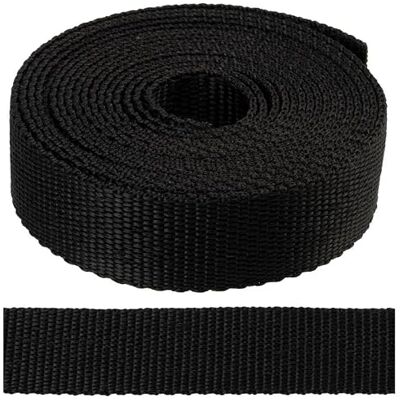 AERZETIX – Polyamid-Gurtband farbe schwarz 3 Meter Breite 25 mm zum Nähen, Befestigen, DIY, heimwerken AERZETIX – Polyamid-Gurtband farbe schwarz 3 Meter Breite 25 mm zum Nähen, Befestigen, DIY, heimwerken