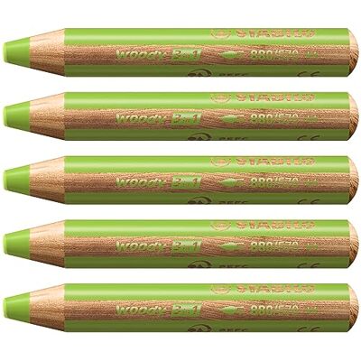 STABILO Buntstift, Wasserfarbe & Wachsmalkreide woody 3 in 1-5er Pack hellgrün STABILO Buntstift, Wasserfarbe & Wachsmalkreide woody 3 in 1-5er Pack hellgrün