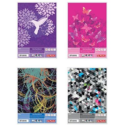 Herlitz Set mit 5 A3 Zeichenblöcken - Kunstbedarf Herlitz Set mit 5 A3 Zeichenblöcken - Kunstbedarf