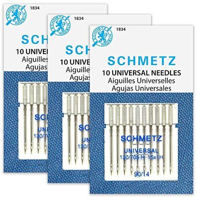 SCHMETZ Universal-Nähmaschinennadeln, Größe 90/14, 10 Nadelkarton, 3 Stück SCHMETZ Universal-Nähmaschinennadeln, Größe 90/14, 10 Nadelkarton, 3 Stück