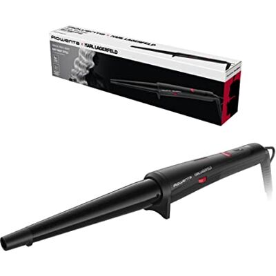 Rowenta x Karl Lagerfeld CF324L Professioneller Lockenstab für Locken und Wellen, konische Form, Keratin & Glow Beschichtung, Temperaturregelung bis 200°, Schutzhandschuh Rowenta x Karl Lagerfeld CF324L Professioneller Lockenstab für Locken und Wellen, konische Form, Keratin & Glow Beschichtung, Temperaturregelung bis 200°, Schutzhandschuh