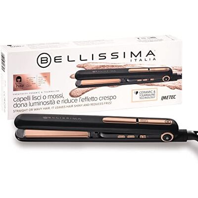 BELLISSIMA Creativity Ceramic & Turmaline, Haarglätter, glattes oder gewelltes Styling, Keramik- und Turmalinbeschichtung, Temperatureinstellung von 150 °C bis 230 °C, schnelles Aufheizen BELLISSIMA Creativity Ceramic & Turmaline, Haarglätter, glattes oder gewelltes Styling, Keramik- und Turmalinbeschichtung, Temperatureinstellung von 150 °C bis 230 °C, schnelles Aufheizen