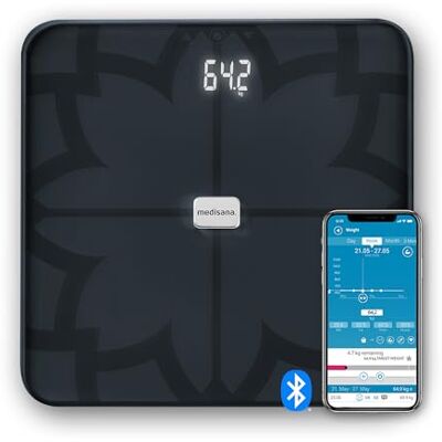 Medisana BS 450 connect Digitale Körperwaage, Personenwaage, Körperfettwaage mit App, Messung von Körperfett, Körperwasser, Muskelmasse & Knochengewicht, Schwarz Medisana BS 450 connect Digitale Körperwaage, Personenwaage, Körperfettwaage mit App, Messung von Körperfett, Körperwasser, Muskelmasse & Knochengewicht, Schwarz