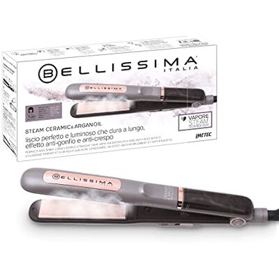 BELLISSIMA Steam Ceramic & Argan Oil, Dampfglätter, Keramik- und Arganölbeschichtung, Glätteisen, 3 Temperaturstufen, schnelles Aufheizen, oszillierende Platten, automatische Abschaltung BELLISSIMA Steam Ceramic & Argan Oil, Dampfglätter, Keramik- und Arganölbeschichtung, Glätteisen, 3 Temperaturstufen, schnelles Aufheizen, oszillierende Platten, automatische Abschaltung