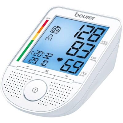 Beurer BM 49 Sprechendes Blutdruckmessgerät (DE, FR, IT, NL) mit Risiko-Indikator und Arrhythmie-Erkennung, zwei Benutzerspeicher mit 60 Speicherplätzen, Meldung bei Anwendungsfehlern Beurer BM 49 Sprechendes Blutdruckmessgerät (DE, FR, IT, NL) mit Risiko-Indikator und Arrhythmie-Erkennung, zwei Benutzerspeicher mit 60 Speicherplätzen, Meldung bei Anwendungsfehlern