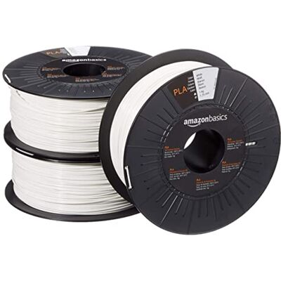 Amazon 3D-Drucker-Filament aus PLA-Kunststoff, 1.75 mm, Weiß, 1-kg-Spule, 3 Stück Amazon 3D-Drucker-Filament aus PLA-Kunststoff, 1.75 mm, Weiß, 1-kg-Spule, 3 Stück