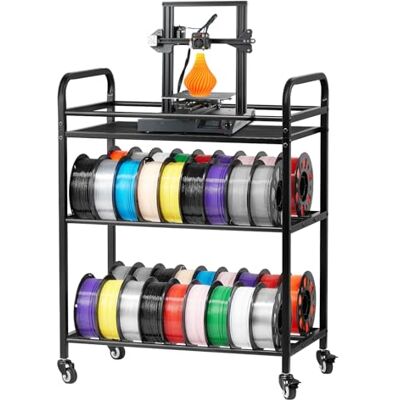 VEVOR Filament Lagerregal für 3D-Drucker, 3 Ebenen, 680 x 400 x 880 mm, Filamentspulenhalter auf Rädern, 3D-Druckerzubehör Organizer für 3D-Druckstudio, Büro, Werkstatt, Schwarz VEVOR Filament Lagerregal für 3D-Drucker, 3 Ebenen, 680 x 400 x 880 mm, Filamentspulenhalter auf Rädern, 3D-Druckerzubehör Organizer für 3D-Druckstudio, Büro, Werkstatt, Schwarz