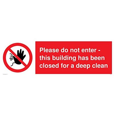 Viking „Please do not enter this building has been closed for a deep clean“-Schild, Vinyl/Aufkleber Viking „Please do not enter this building has been closed for a deep clean“-Schild, Vinyl/Aufkleber