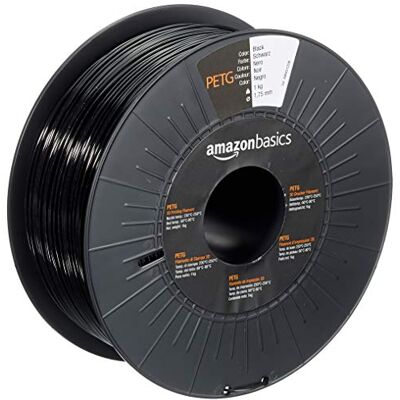 Amazon 3D-Drucker-Filament aus PETG-Kunststoff, 1.75 mm, Schwarz, 1-kg-Spule Amazon 3D-Drucker-Filament aus PETG-Kunststoff, 1.75 mm, Schwarz, 1-kg-Spule