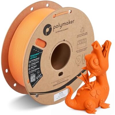 Polymaker HT-PLA Filament, 1,75 mm, Orange, Hochtemperatur-PLA für 3D-Druck, hitzebeständig bis 150 °C, einfach zu drucken, funktioniert mit den meisten FDM-Druckern, 1-kg-Spule Polymaker HT-PLA Filament, 1,75 mm, Orange, Hochtemperatur-PLA für 3D-Druck, hitzebeständig bis 150 °C, einfach zu drucken, funktioniert mit den meisten FDM-Druckern, 1-kg-Spule