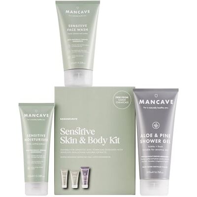 ManCave Sensitiv Geschenkset Herren 4-Teilig Pflege Set für Empfindliche Haut mit Waschgel, Duschgel & Feuchtigkeitscreme Dermatologisch Getestet Vegan Geschenk ManCave Sensitiv Geschenkset Herren 4-Teilig Pflege Set für Empfindliche Haut mit Waschgel, Duschgel & Feuchtigkeitscreme Dermatologisch Getestet Vegan Geschenk