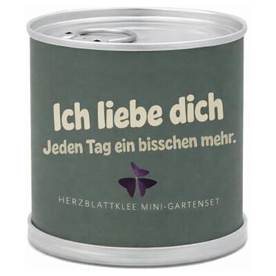 MacFlowers Liebe Geschenk – Anzuchtset Herzblattklee in der Dose – romantische Aufmerksamkeit „Ich liebe dich“ – kleines Geschenk unter 10 – Sags durch die Blume Kollektion – Jeden Tag ein bisschen mehr MacFlowers Liebe Geschenk – Anzuchtset Herzblattklee in der Dose – romantische Aufmerksamkeit „Ich liebe dich“ – kleines Geschenk unter 10 – Sags durch die Blume Kollektion – Jeden Tag ein bisschen mehr