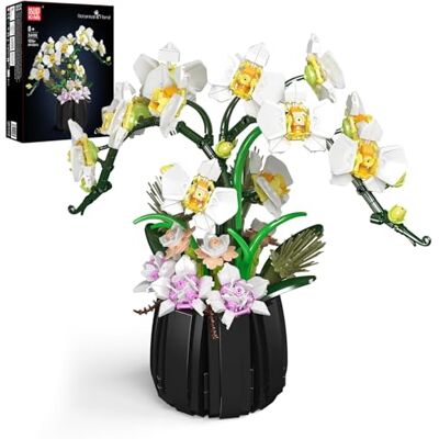 Mould King 24108 Orchideen Blumen Bausteine, 1014 Teile Topfpflanzen-Blumenkunst ModellBausatz, Technik Künstliche Pflanzen Set Geschenke für Frauen und Männer Mould King 24108 Orchideen Blumen Bausteine, 1014 Teile Topfpflanzen-Blumenkunst ModellBausatz, Technik Künstliche Pflanzen Set Geschenke für Frauen und Männer